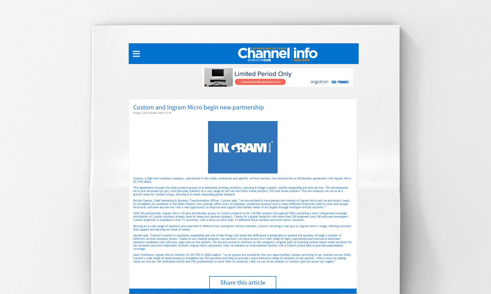 Custom und Ingram Micro starten eine neue Partnerschaft