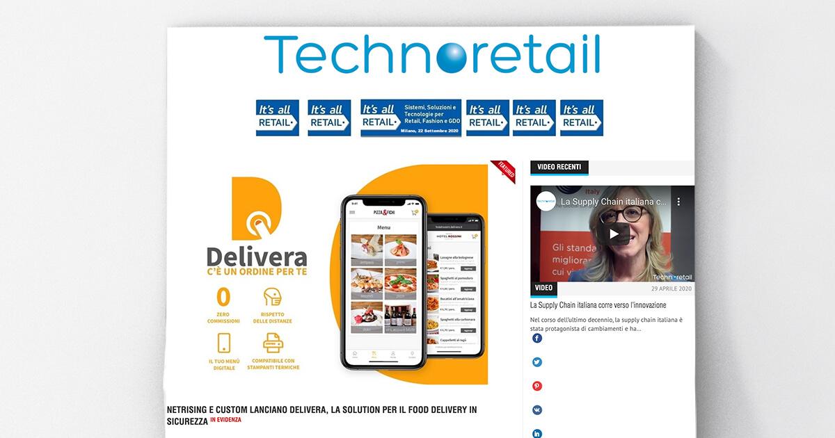 Technoretail - Netrising e Custom lanciano Delivera, la solution per il Food Delivery In Sicurezza