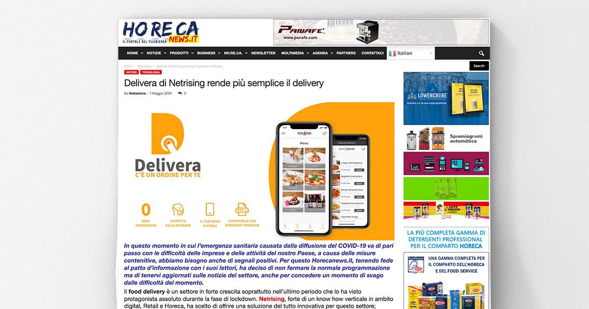Horeca News - Delivera di Netrising rende più semplice il delivery