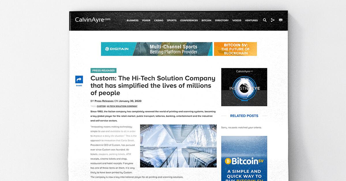 Custom: The Hi-Tech Solution Company that has simplified the lives of millions of people