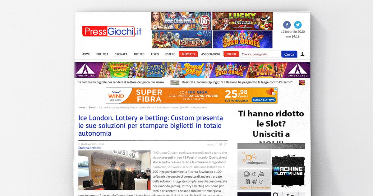 Ice London, Lottery e betting: Custom presenta le sue soluzioni per stampare biglietti in totale autonomia