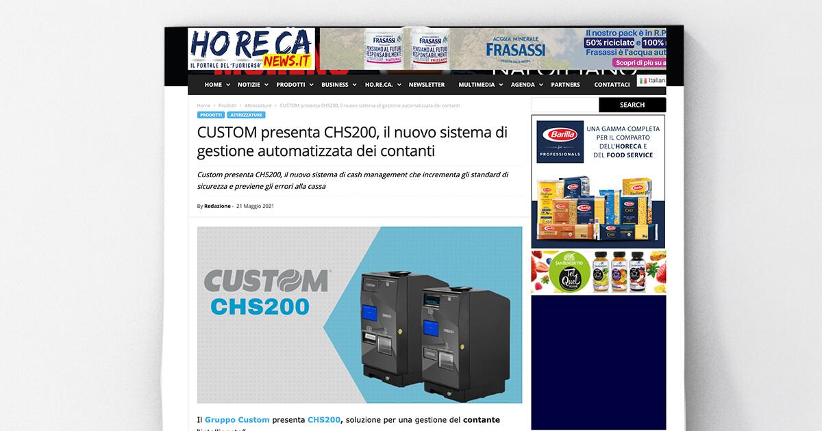 Horeca News - CUSTOM presenta CHS200, il nuovo sistema di gestione automatizzata dei contanti
