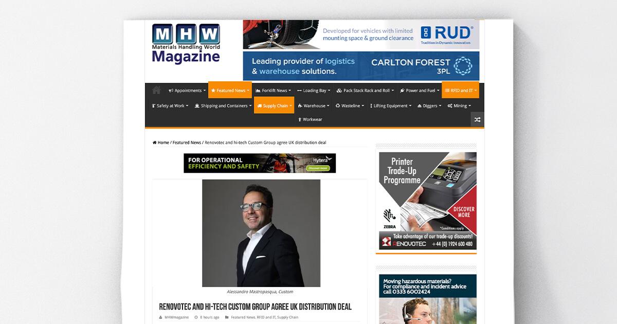 MHW Magazine - Renovotec y la empresa hi-tech Custom Group firman un acuerdo de distribución en el Reino Unido