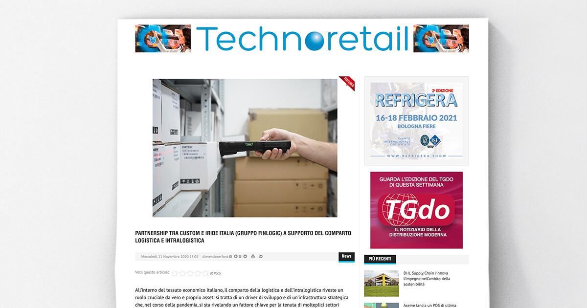 Technoretail - Partnership tra Custom e Iride Italia (Gruppo Finlogic) a supporto del comparto logistica e intralogistica