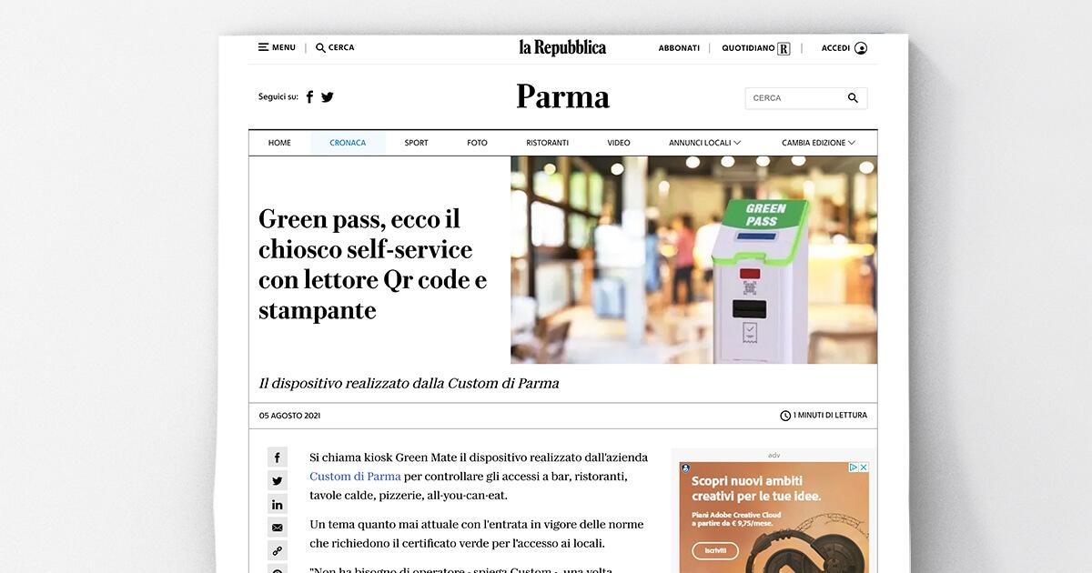 Repubblica - Green pass, ecco il chiosco self-service con lettore Qr code e stampante