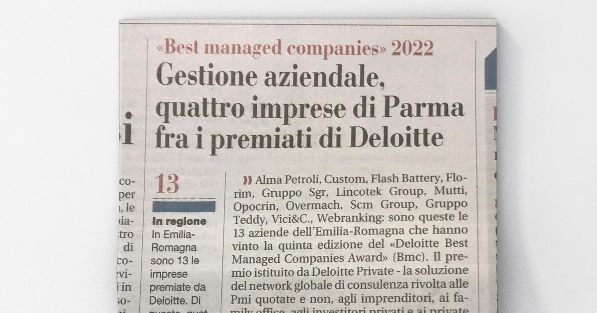 Gazzetta di Parma - Gestione aziendale, quattro imprese di Parma fra i premiati di Deloitte