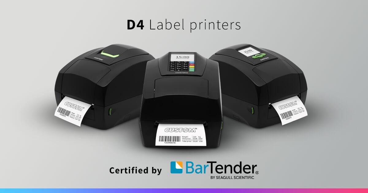 Les imprimantes d'étiquettes D4 certifiées par BarTender
