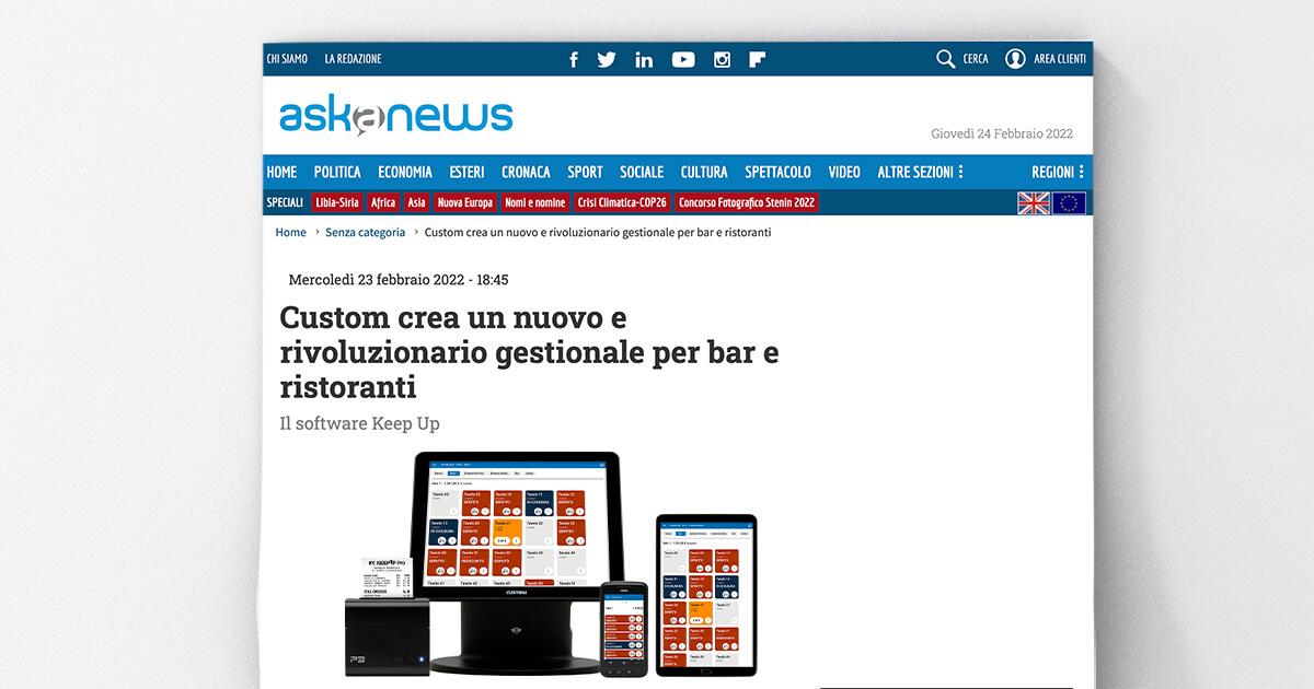 Askanews - Custom crea un nuovo e rivoluzionario gestionale per bar e ristoranti