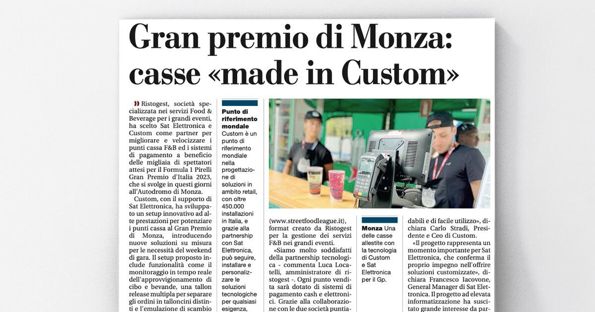 Gazzetta di Parma - Gran premio di Monza: casse «made in Custom»