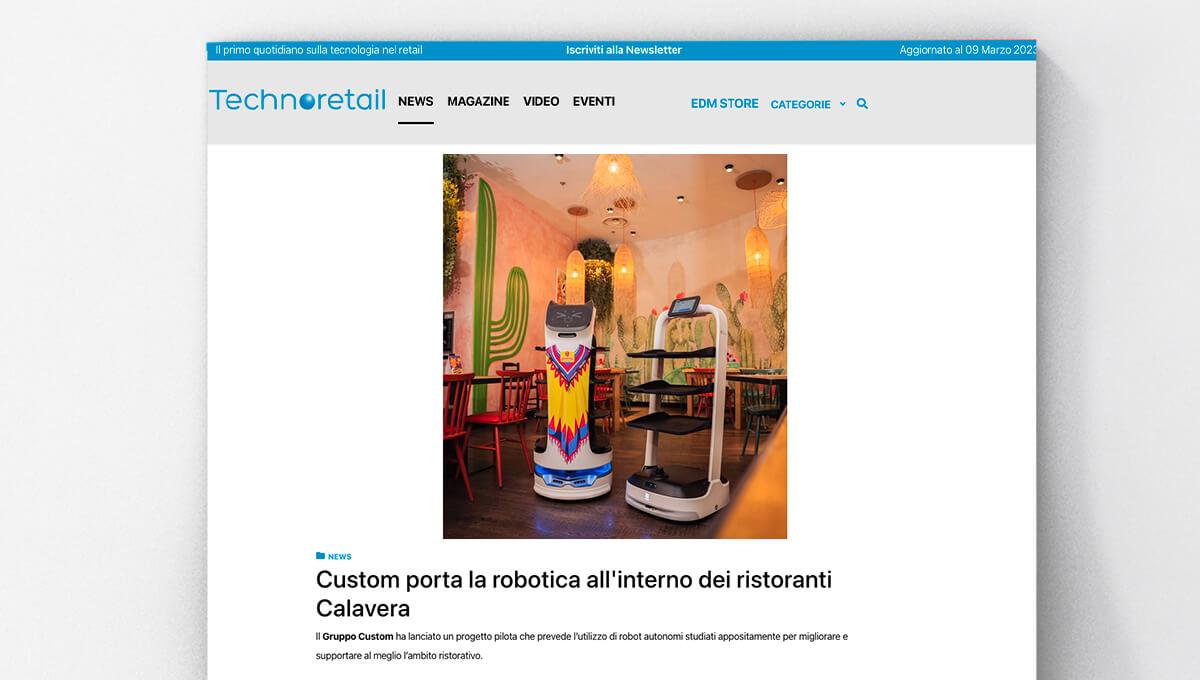 Technoretail - Custom porta la robotica all'interno dei ristoranti Calavera