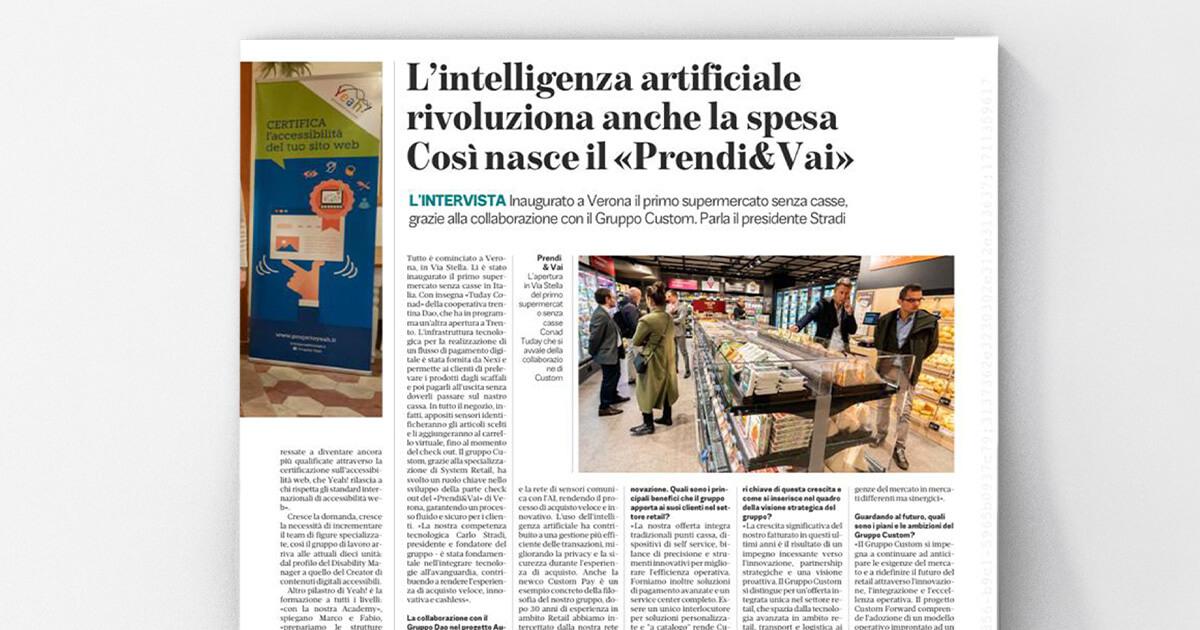 L'Arena - L'intelligenza artificiale rivoluziona anche la spesa. Così nasce il "Prendi&Vai"