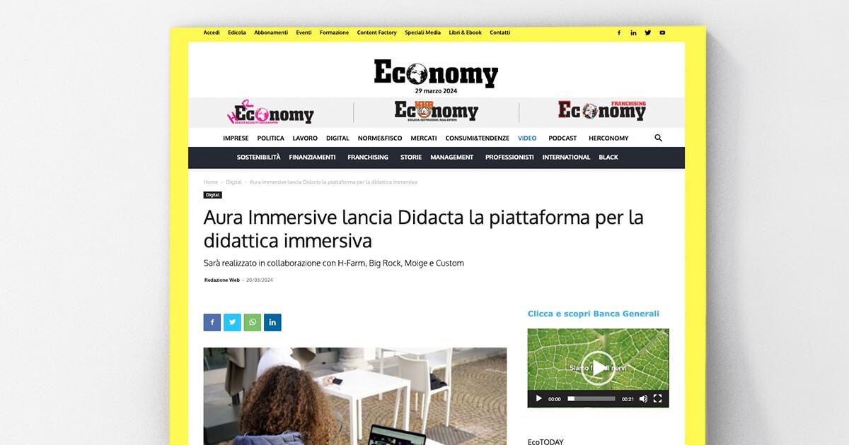 Economy - Aura Immersive lancia Didacta la piattaforma per la didattica immersiva