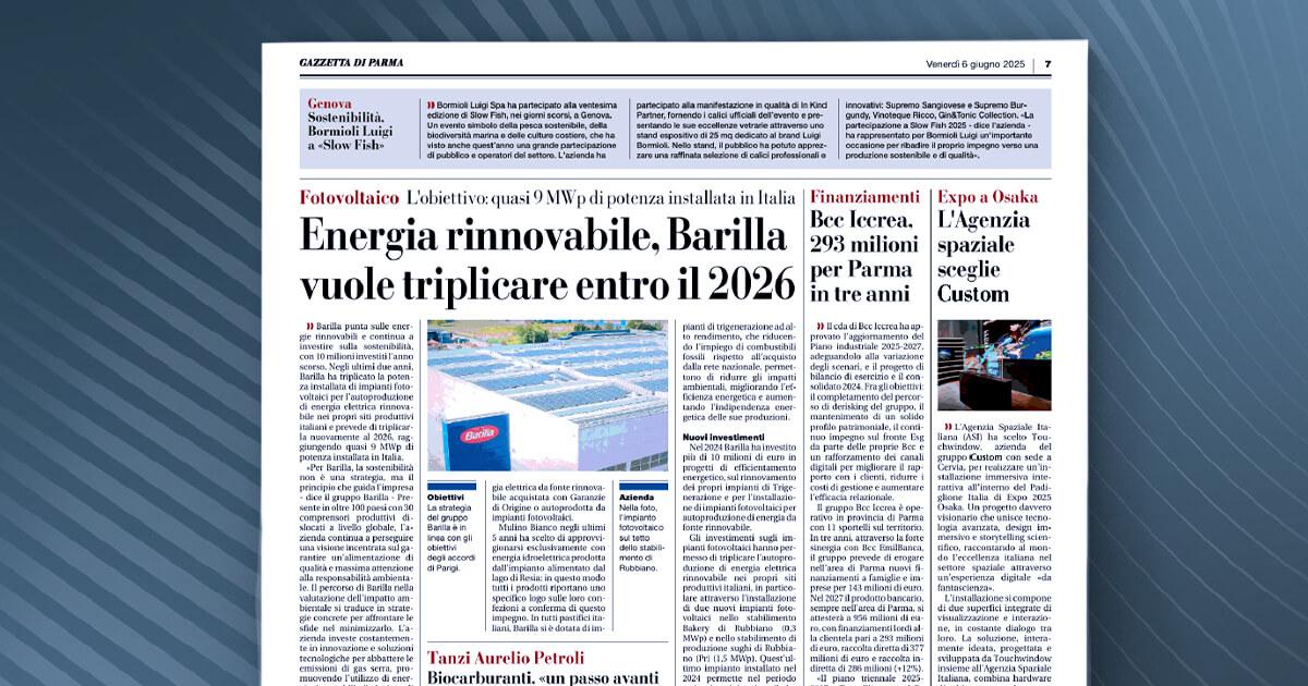 Gazzetta di Parma - Touchwindow, azienda del gruppo Custom, a Osaka per l'Expo 2025