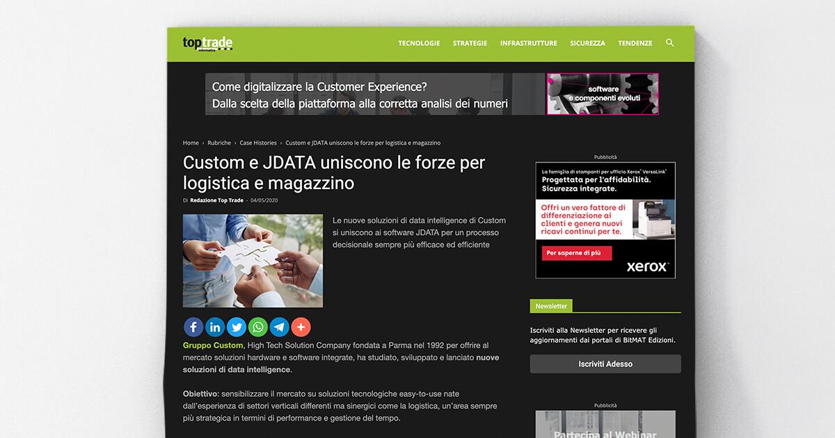 Top Trade - Custom e JDATA uniscono le forze per logistica e magazzino