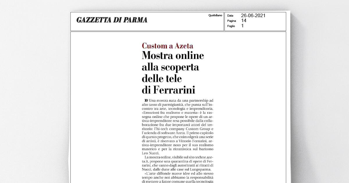 Gazzetta di Parma - Custom a Azeta: mostra online alla scoperta delle tele di Ferrarini