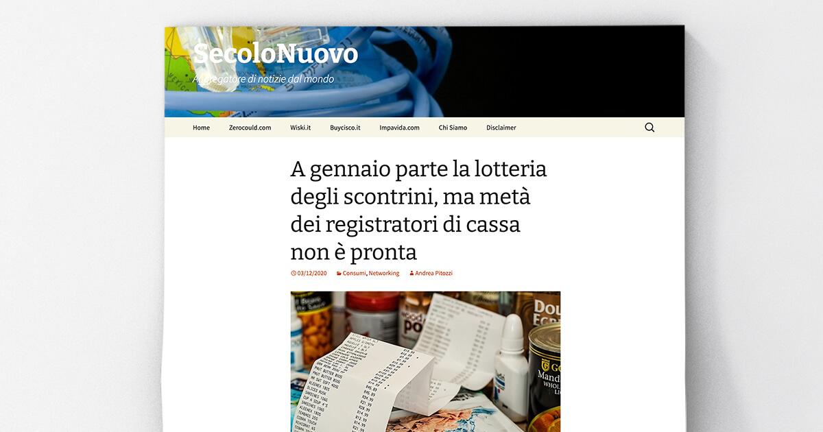 SecoloNuovo - A gennaio parte la lotteria degli scontrini, ma metà dei registratori di cassa non è pronta