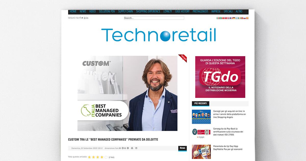 Technoretail - Custom tra le “Best Managed Companies” premiate da Deloitte