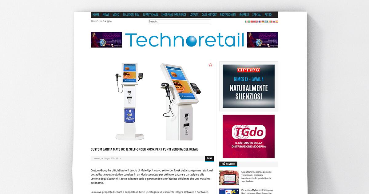 Technoretail - Custom lancia Mate Up, il self-order kiosk per i punti vendita del retail