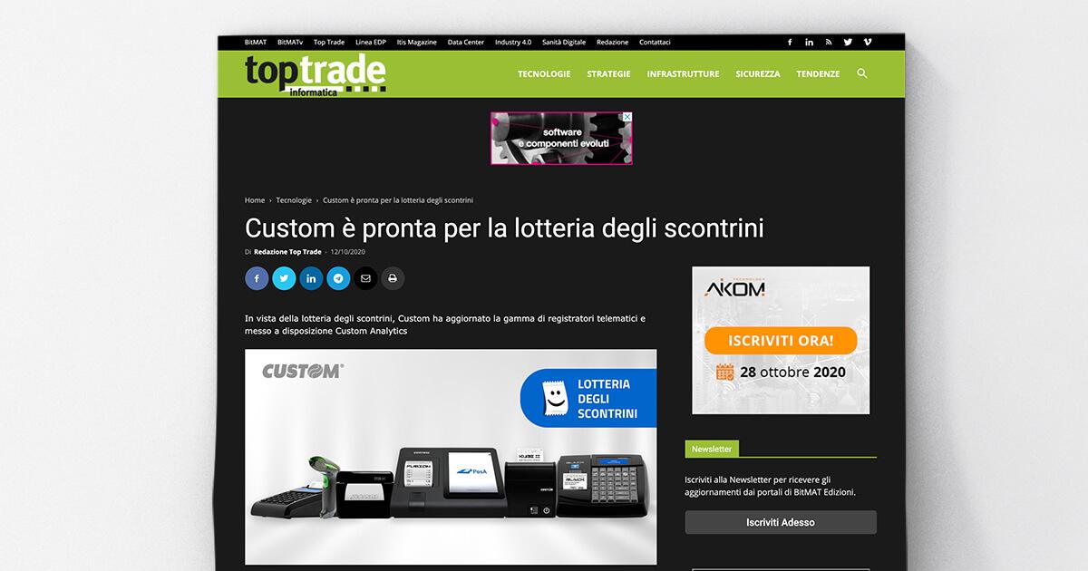 Top Trade - Custom è pronta per la lotteria degli scontrini