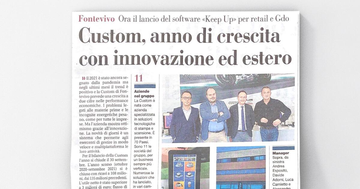 Gazzetta di Parma - Custom, anno di crescita con innovazione ed estero