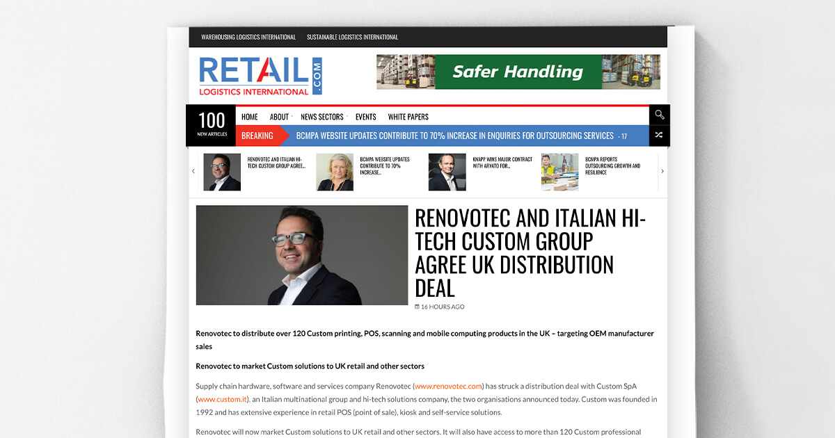 thumb_Retail Logistics International - Renovotec and Italian hi-tech Custom Group agree UK distribution deal