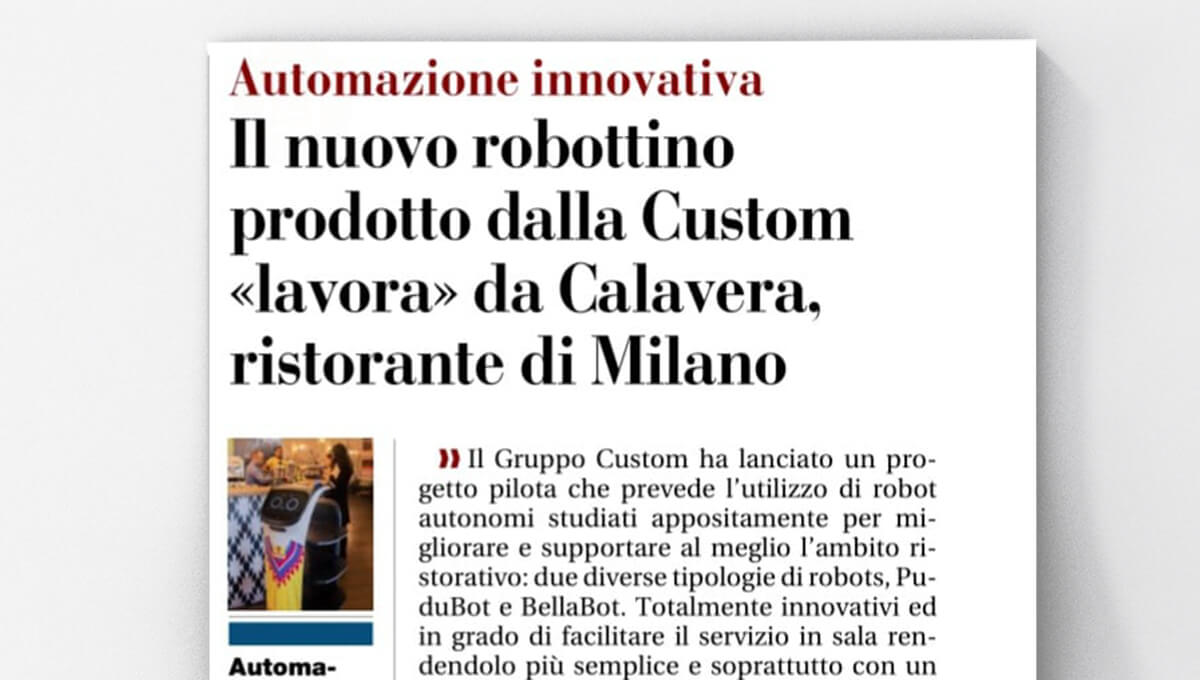 thumb_Gazzetta di Parma - Il nuovo robottino prodotto dalla Custom "lavora" da Calavera, ristorante di Milano