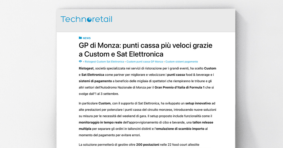 thumb_Technoretail - GP di Monza: punti cassa più veloci grazie a Custom e Sat Elettronica