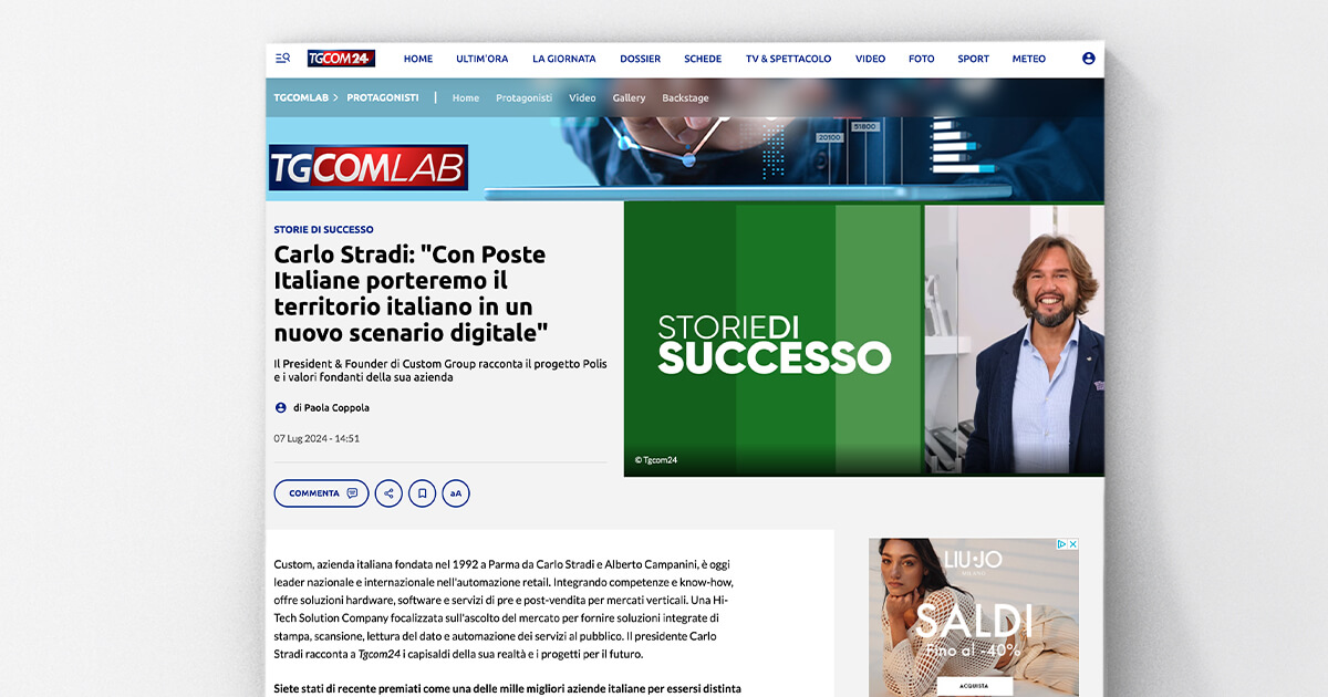 thumb_TGCOM24 - Carlo Stradi: "Con Poste Italiane porteremo il territorio italiano in un nuovo scenario digitale"