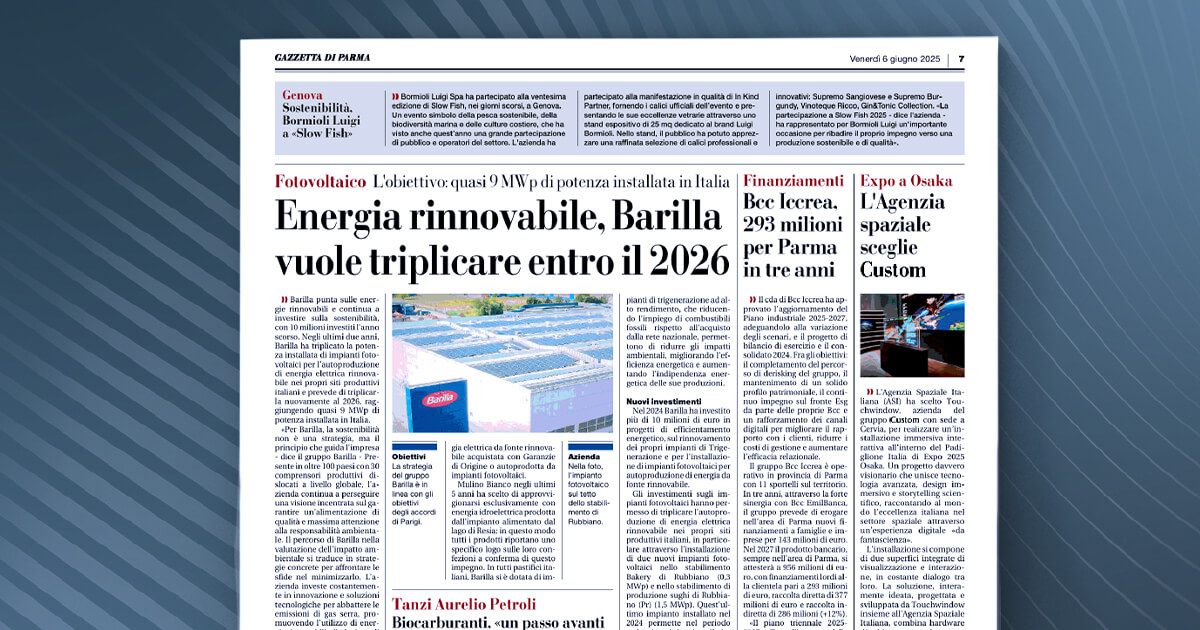 Gazzetta di Parma - Touchwindow, azienda del gruppo Custom, a Osaka per l'Expo 2025 thumb_Gazzetta di Parma - Touchwindow, azienda del gruppo Custom, a Osaka per l'Expo 2025