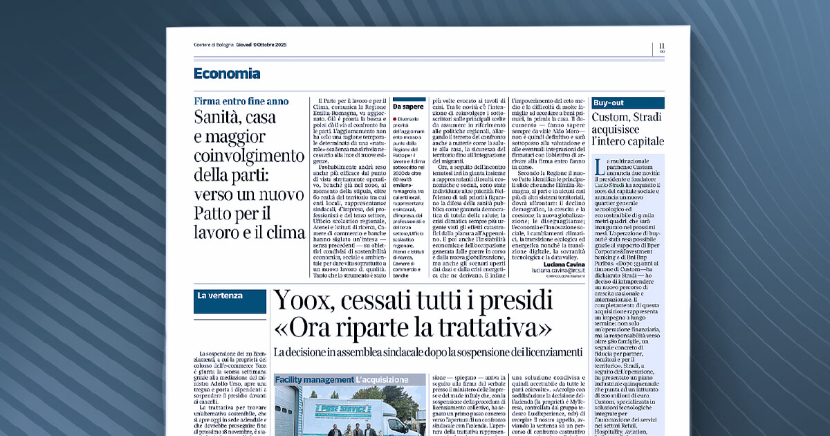 thumb_Corriere di Bologna - Custom, Stradi acquisisce l'intero capitale